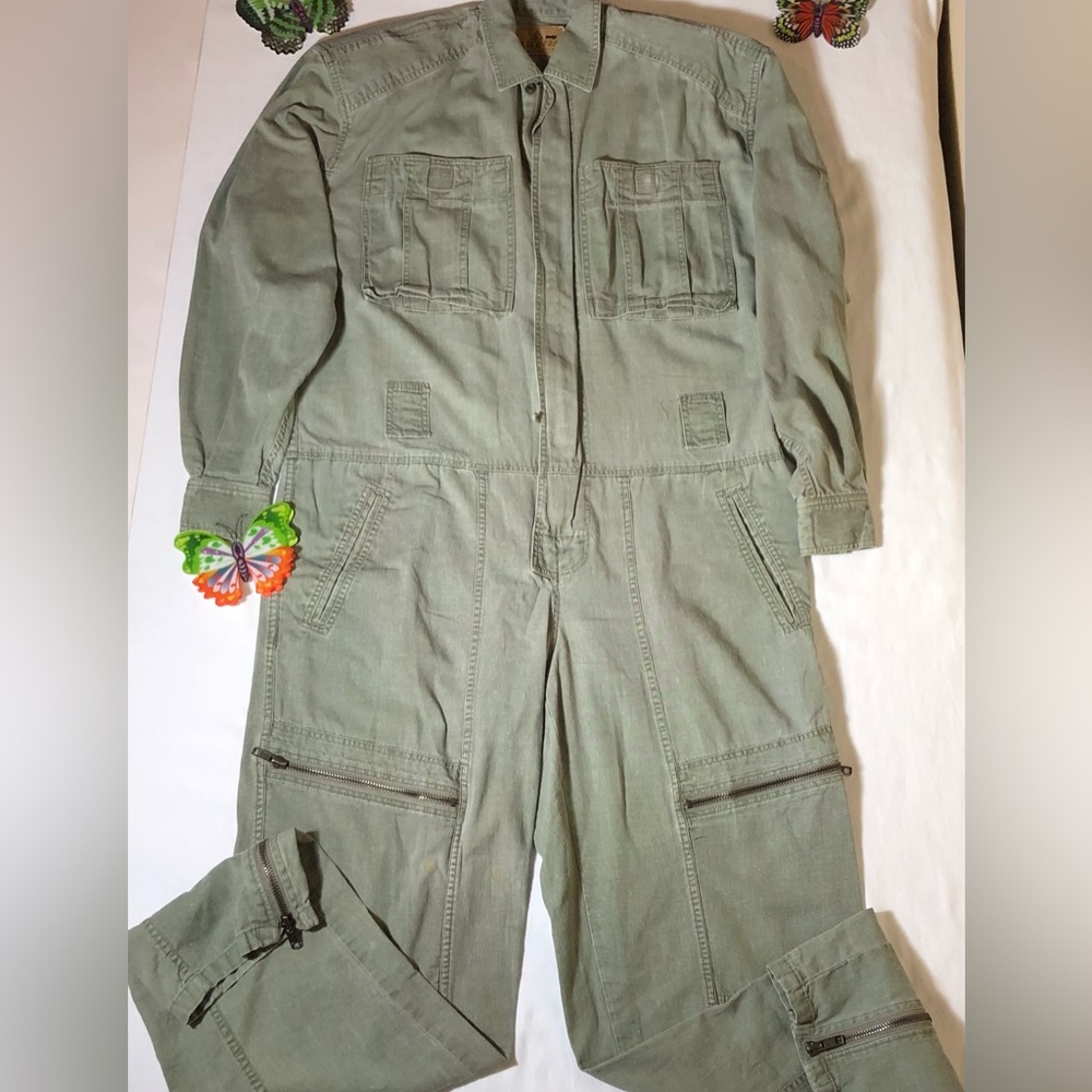 Vintage Lizwear Jumpsuit, Small Petite, Olive Green, pre-owned, pet/smoke free